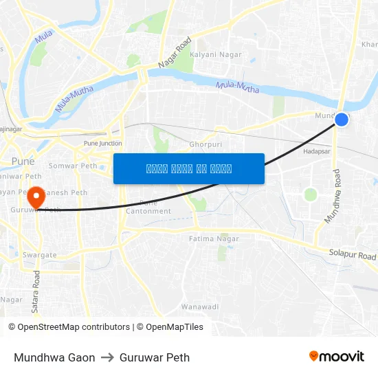 मुंढवा गाँव to गुरुवार पेठ map