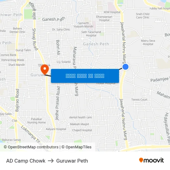 एडी कैंप चौक to गुरुवार पेठ map