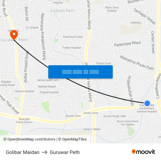 गोलीबार मैदान to गुरुवार पेठ map