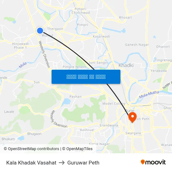 काला खडक वसाहत to गुरुवार पेठ map
