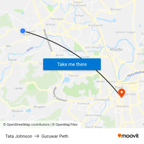 Tata Johnson to Guruwar Peth map