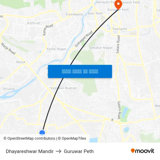 धायरेश्वर मंदिर to गुरुवार पेठ map