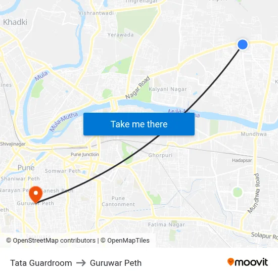 Tata Guardroom to Guruwar Peth map