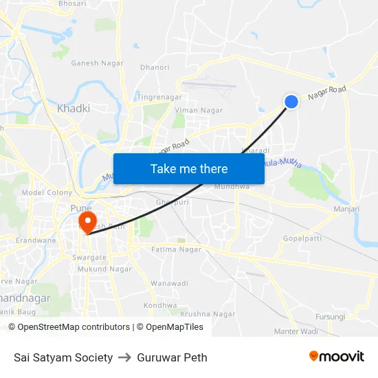 साई सत्यम सोसायटी to गुरुवार पेठ map