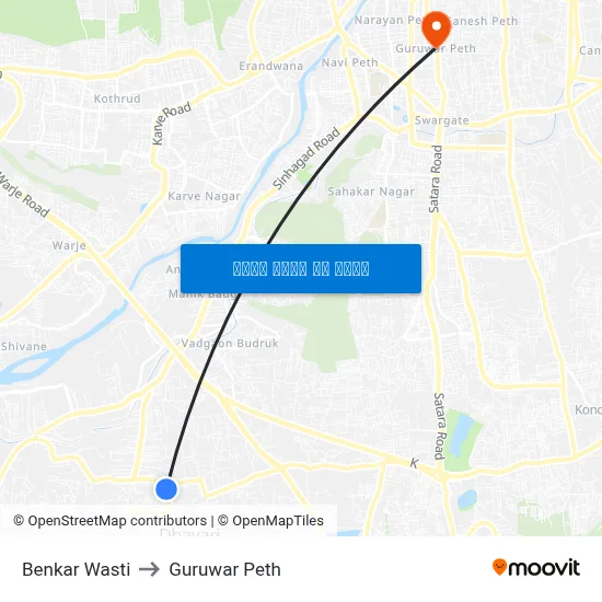बेनकर वस्ती to गुरुवार पेठ map