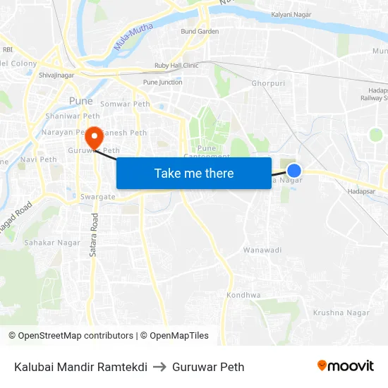 काळूबाई मंदिर रामटेकडी to गुरुवार पेठ map