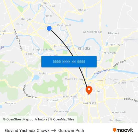 गोविंद यशदा चौक to गुरुवार पेठ map