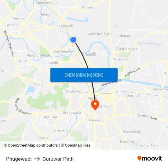 फुगेवाड़ी to गुरुवार पेठ map