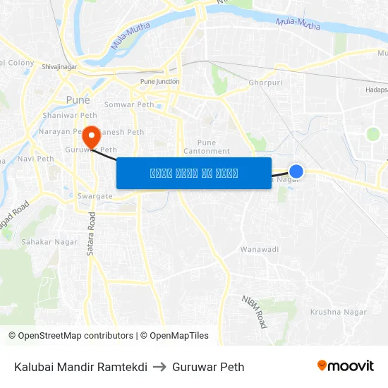 काळूबाई मंदिर रामटेकडी to गुरुवार पेठ map