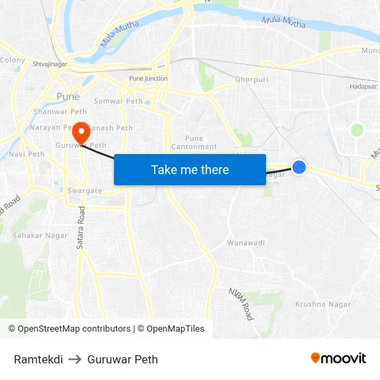 Ramtekdi to Guruwar Peth map