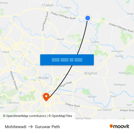 मोहितेवाडी to गुरुवार पेठ map