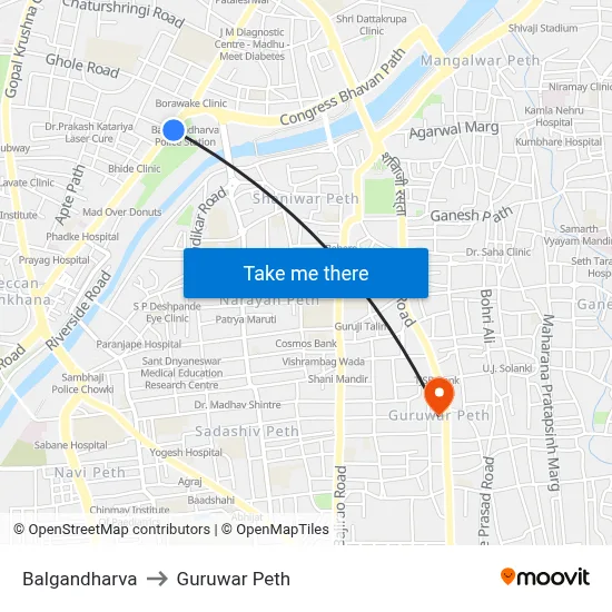 Balgandharva to Guruwar Peth map