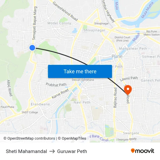 शेती महामंडल to गुरुवार पेठ map