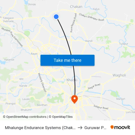 म्हालुंगे एंड्योरेंस सिस्टम्स (चाकण) to गुरुवार पेठ map