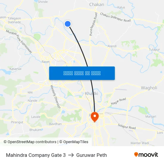महिंद्रा कंपनी गेट 3 to गुरुवार पेठ map