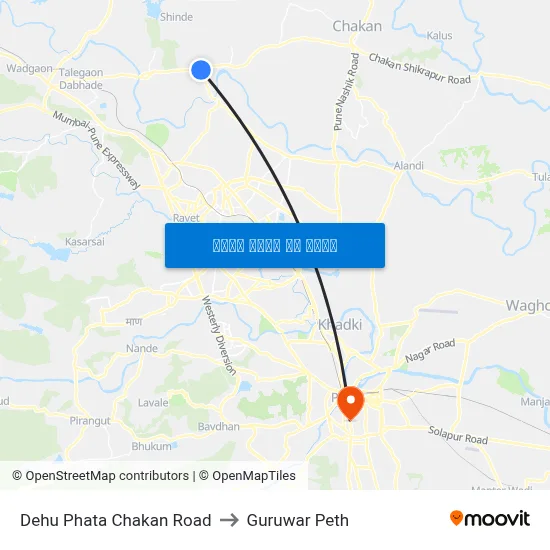 देहू फाटा चाकण रोड to गुरुवार पेठ map