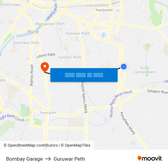 बॉम्बे गैरेज to गुरुवार पेठ map