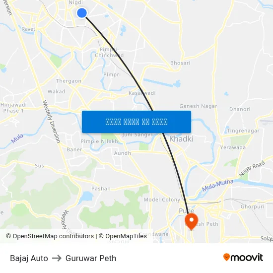 Bajaj Auto to Guruwar Peth map