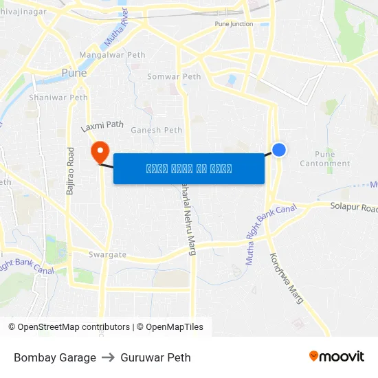 बॉम्बे गैरेज to गुरुवार पेठ map
