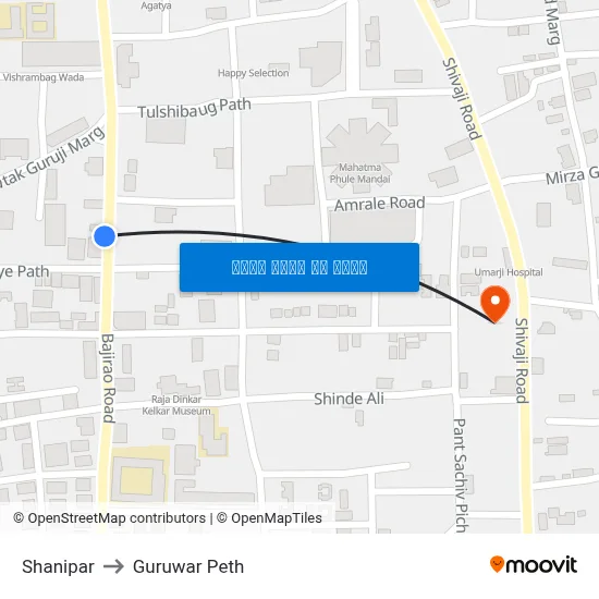 शनिपार to गुरुवार पेठ map