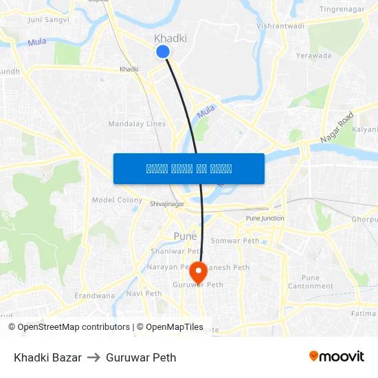 खडकी बाज़ार to गुरुवार पेठ map