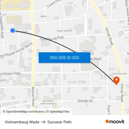 विश्रामबाग वाडा to गुरुवार पेठ map