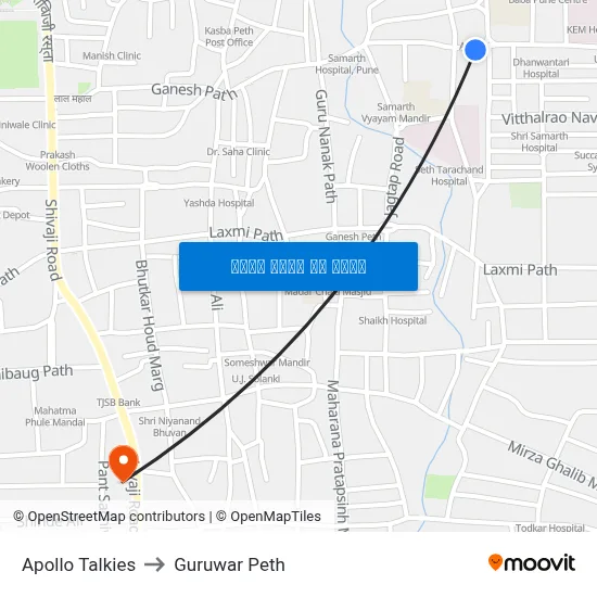 अपोलो टॉकीज to गुरुवार पेठ map