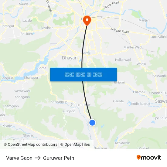 वारवे गाव to गुरुवार पेठ map