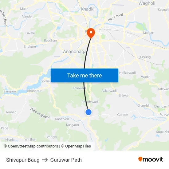 शिवापुर बाग to गुरुवार पेठ map