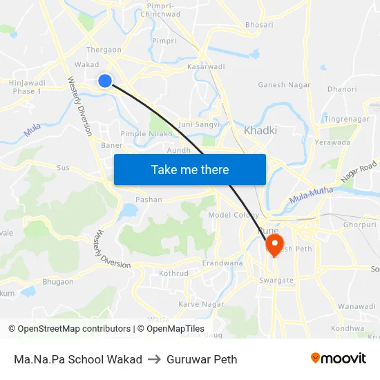 मा.न.पा स्कूल वाकड to गुरुवार पेठ map