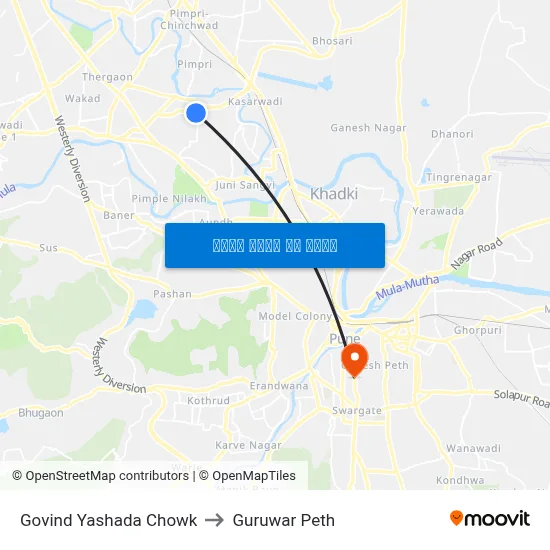 गोविंद यशदा चौक to गुरुवार पेठ map