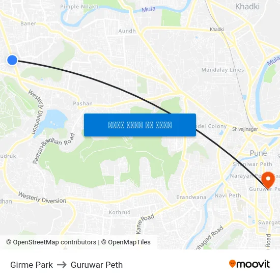 गिरमे पार्क to गुरुवार पेठ map