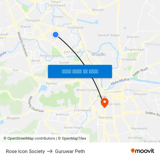 रोज आइकॉन सोसायटी to गुरुवार पेठ map