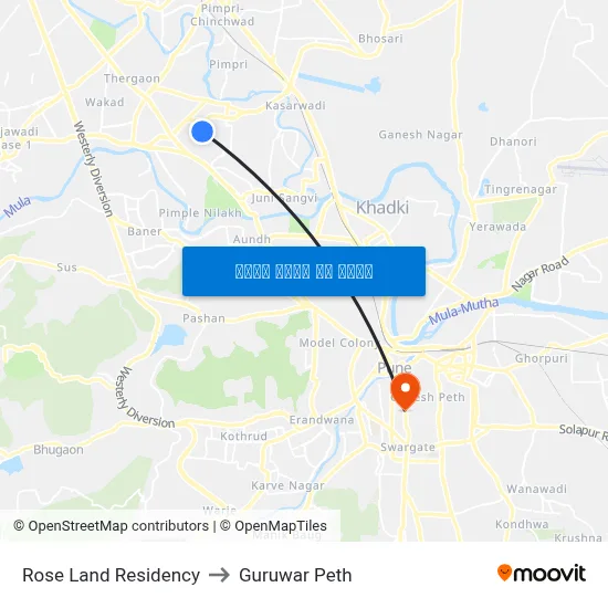 रोज लैंड रेसिडेंसी to गुरुवार पेठ map