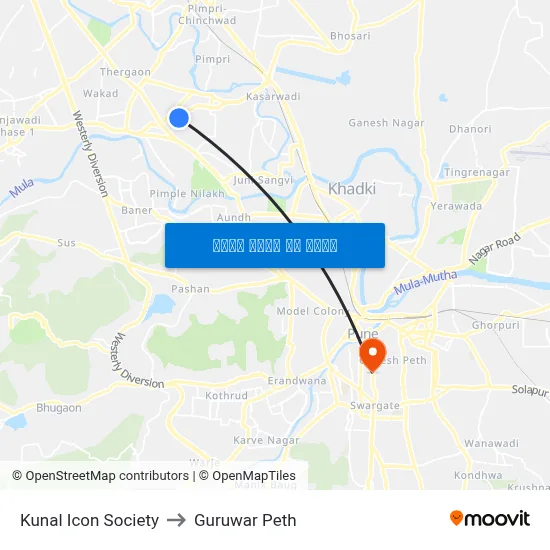 कुणाल आइकॉन सोसायटी to गुरुवार पेठ map