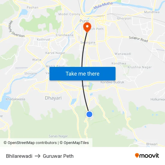 Bhilarewadi to Guruwar Peth map