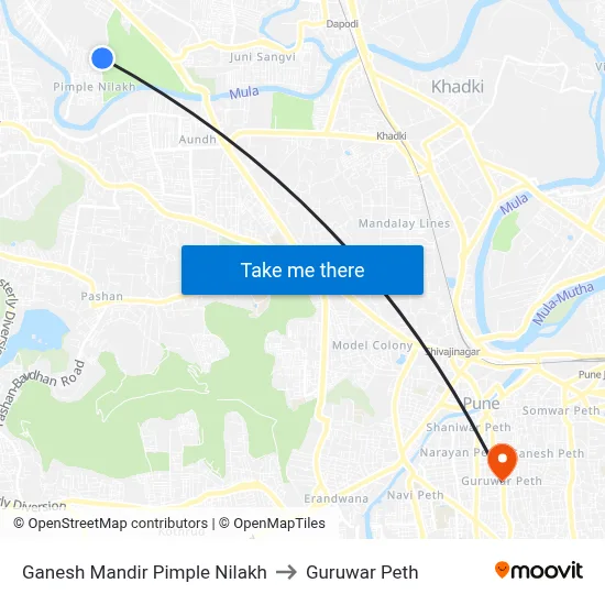 गणेश मंदिर पिंपले निलख to गुरुवार पेठ map