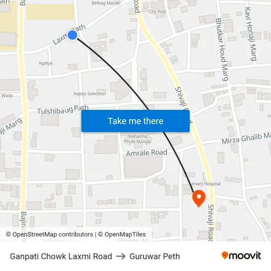 Ganpati Chowk Laxmi Road to Guruwar Peth map
