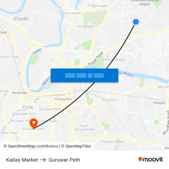 Kailas Market to Guruwar Peth map