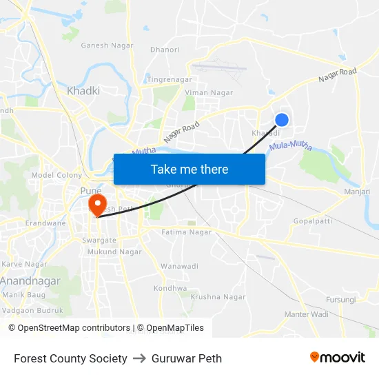 फॉरेस्ट काउंटी सोसायटी to गुरुवार पेठ map