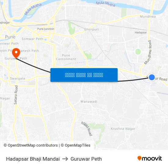 हड़पसर भाजी मंडई to गुरुवार पेठ map