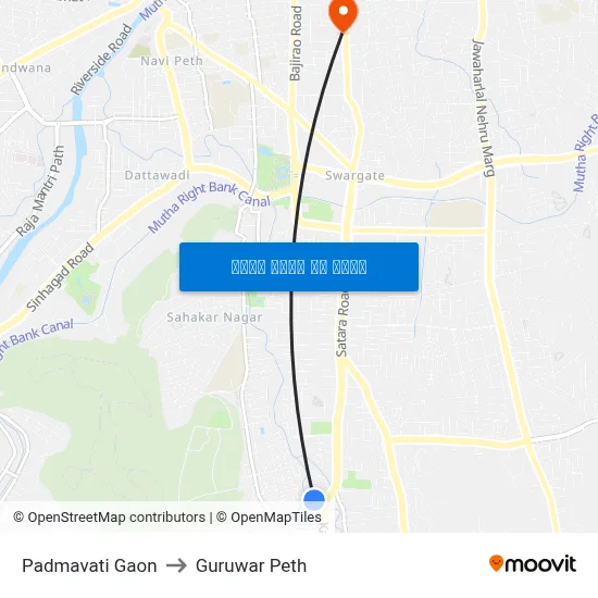 पद्मावती गांव to गुरुवार पेठ map