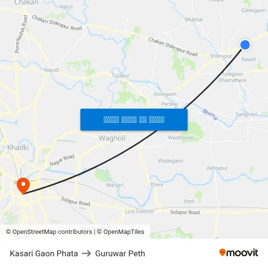 कसरी गांव फाटा to गुरुवार पेठ map
