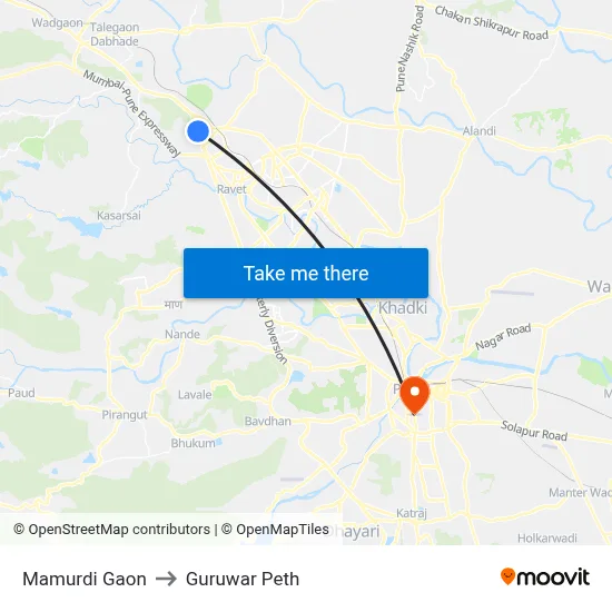 Mamurdi Gaon to Guruwar Peth map