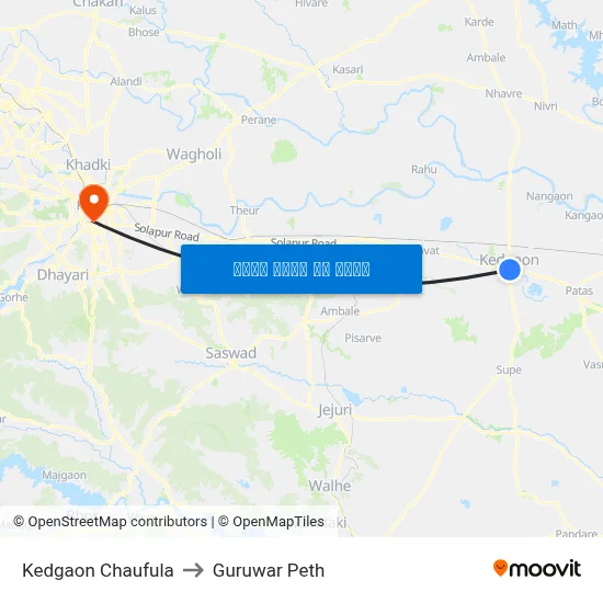 केडगाव चौफुला to गुरुवार पेठ map