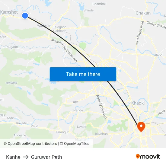 कन्हे to गुरुवार पेठ map