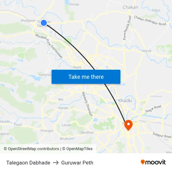 तालेगाव दाभाड़े to गुरुवार पेठ map