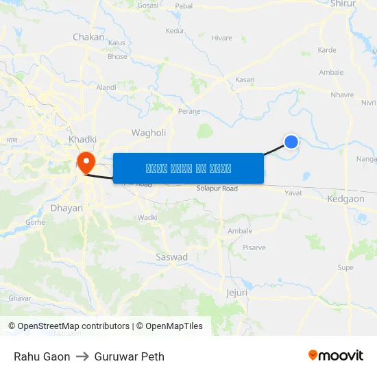 Rahu Gaon to Guruwar Peth map