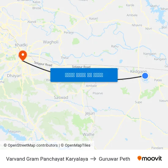 वरवंड ग्राम पंचायत कार्यालय to गुरुवार पेठ map
