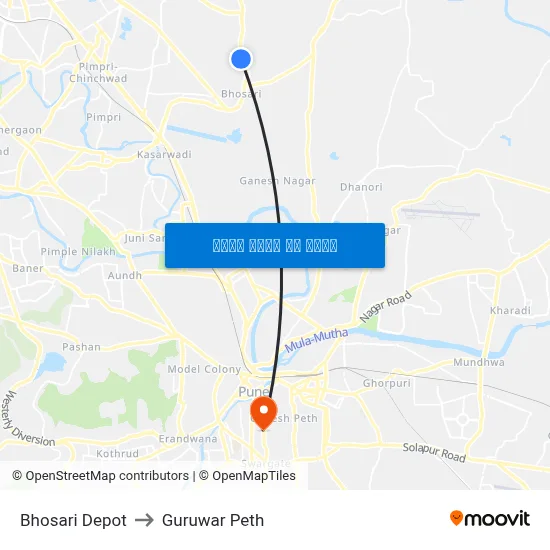 भोसाड़ी डिपो to गुरुवार पेठ map